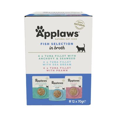 Applaws Adult Mixed Pack Cat Pouches in Broth 70g